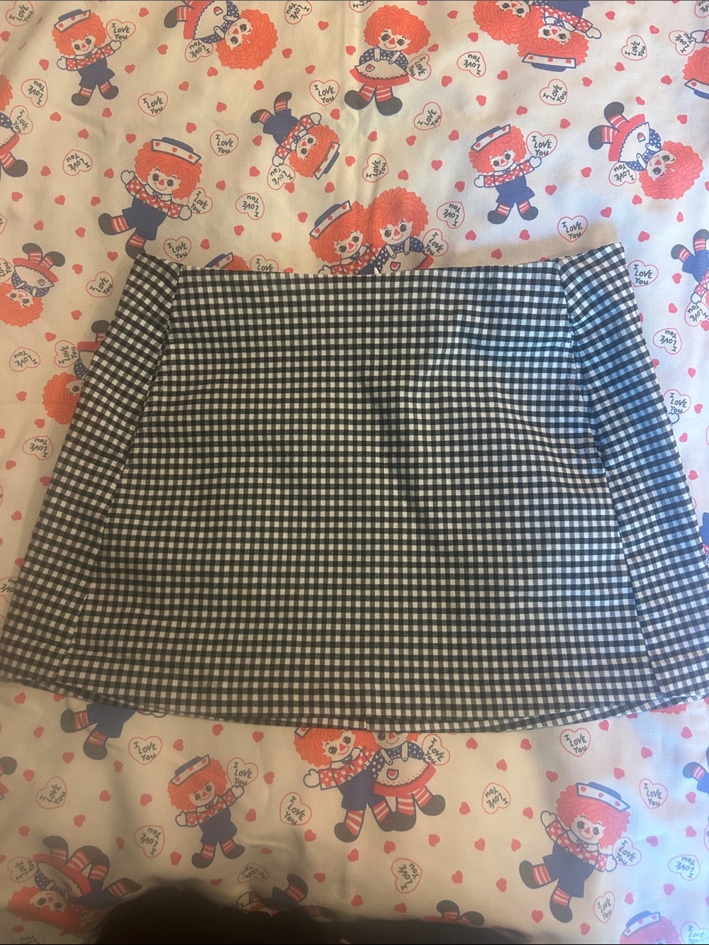 Classic Black and White Gingham A-Line Skirt